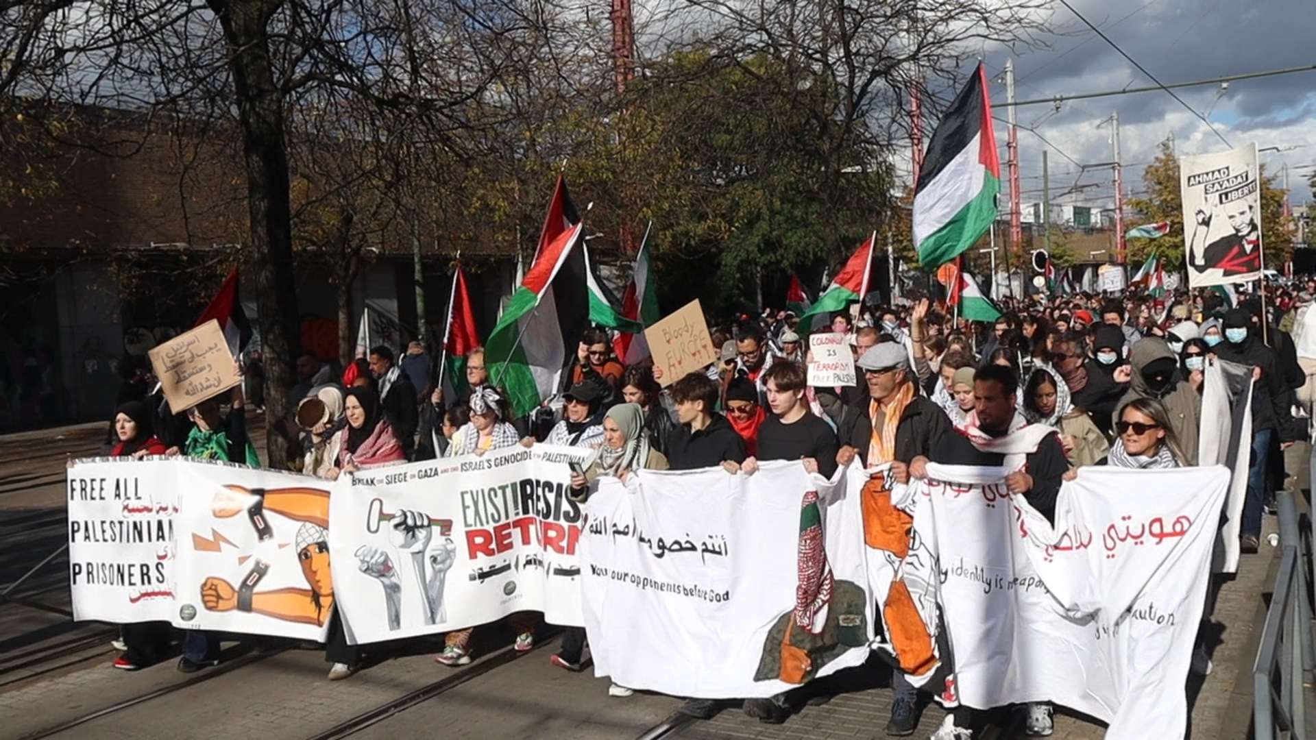 Meer dan 1000 betogers aan Brussel-Zuid tijdens internationale actiedag voor Palestina